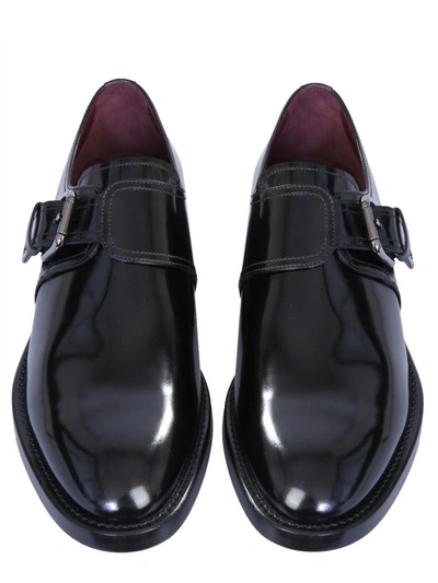 Shop Dolce E Gabbana Men's Black Leather Monk Strap Shoes