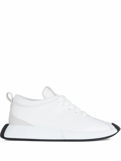 Shop Giuseppe Zanotti Design Men's White Leather Sneakers