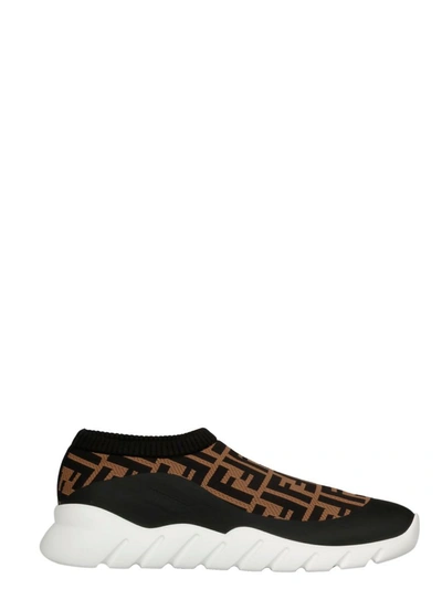 Shop Fendi Men's Brown Polyamide Sneakers