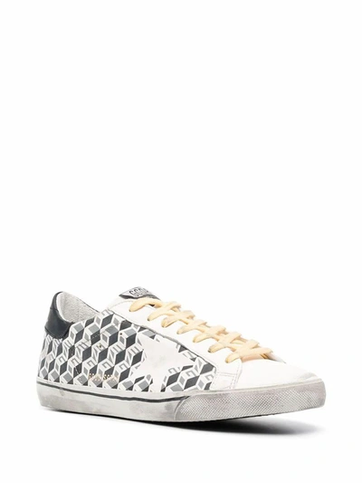 Shop Golden Goose Men's White Leather Sneakers