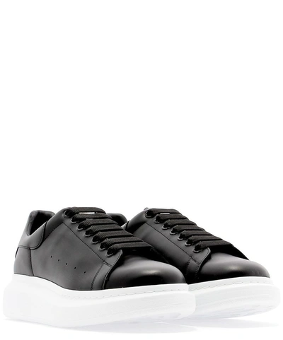 Shop Alexander Mcqueen Men's Black Leather Sneakers