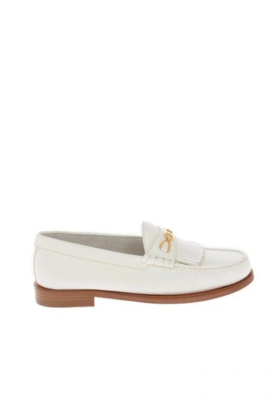 Shop Celine Céline Men's White Leather Loafers