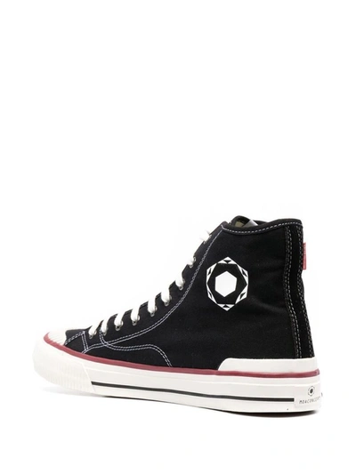 Shop Moa Men's Black Cotton Hi Top Sneakers