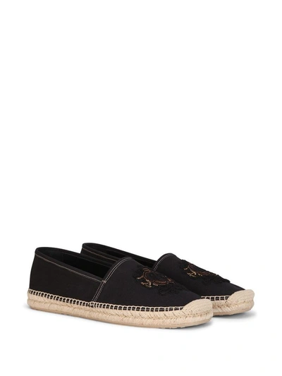 Shop Dolce E Gabbana Men's Black Cotton Espadrilles