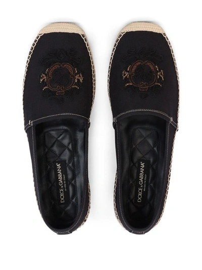 Shop Dolce E Gabbana Men's Black Cotton Espadrilles