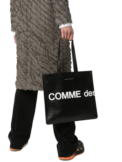Shop Comme Des Garçons Women's Black Leather Tote