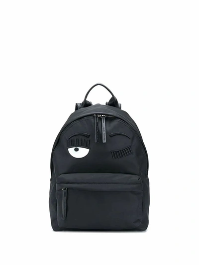 Shop Chiara Ferragni Women's Black Leather Backpack