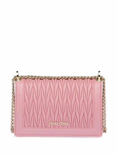Shop Miu Miu Women's Pink Leather Shoulder Bag