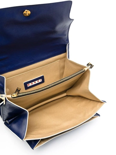 Shop Marni Women's Blue Leather Shoulder Bag