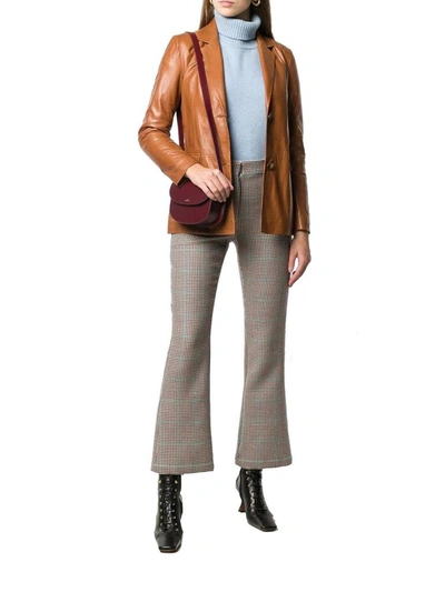 Shop A.p.c. Women's Burgundy Leather Shoulder Bag