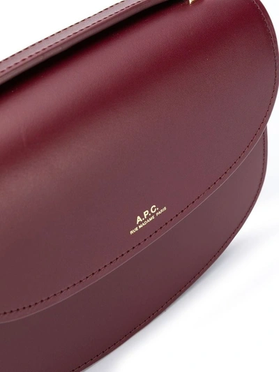 Shop A.p.c. Women's Burgundy Leather Shoulder Bag