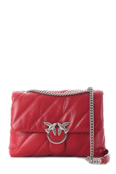 Shop Pinko Women's Red Leather Shoulder Bag