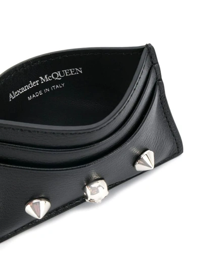 Shop Alexander Mcqueen Women's Black Leather Card Holder