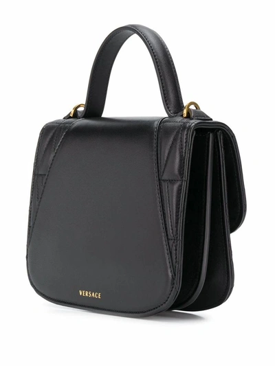 Versace Women's Dbfh211dnatr4k41ot Black Leather Handbag In Black