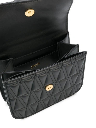 Versace Women's Dbfh211dnatr4k41ot Black Leather Handbag In Black