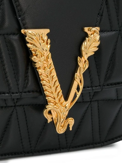 Versace Women's Dbfh211dnatr4k41ot Black Leather Handbag In Black