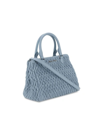 Shop Miu Miu Women's Light Blue Other Materials Handbag