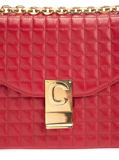 Shop Celine Céline Women's Red Leather Shoulder Bag