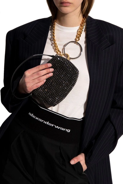 Shop Alexander Wang Women's Black Crystal Handbag