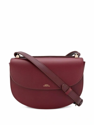 Shop Apc A.p.c. Women's Burgundy Leather Shoulder Bag