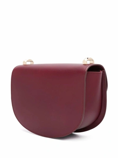 Shop Apc A.p.c. Women's Burgundy Leather Shoulder Bag