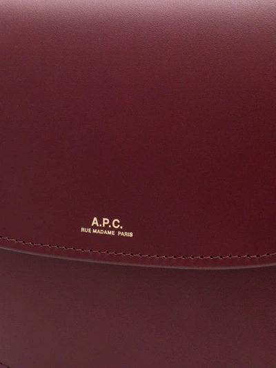 Shop Apc A.p.c. Women's Burgundy Leather Shoulder Bag