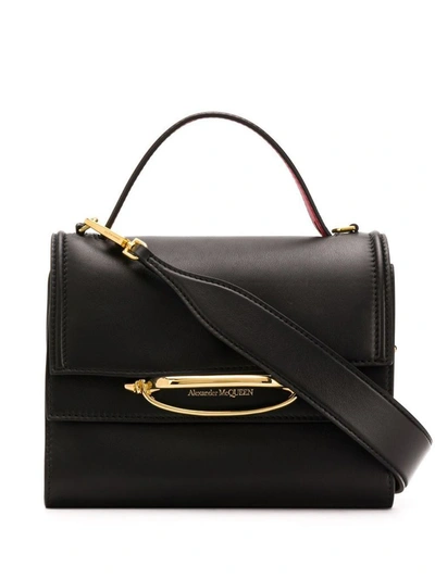 Shop Alexander Mcqueen Women's Black Leather Handbag