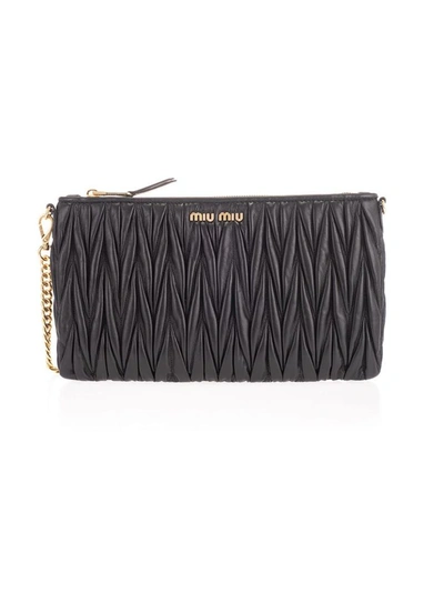 Shop Miu Miu Women's Black Leather Pouch