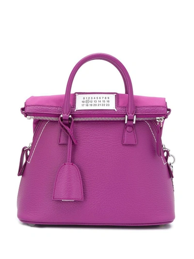 Shop Maison Margiela Women's Purple Leather Handbag