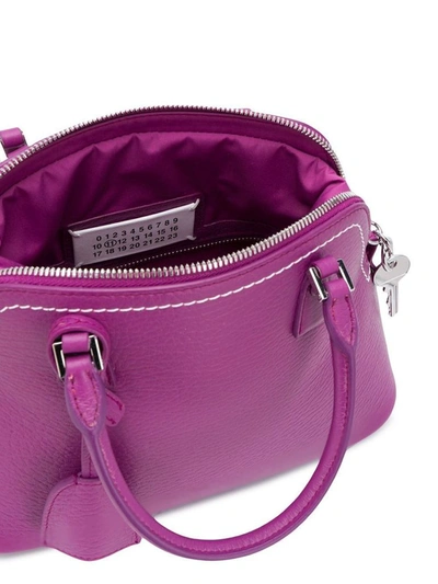 Shop Maison Margiela Women's Purple Leather Handbag