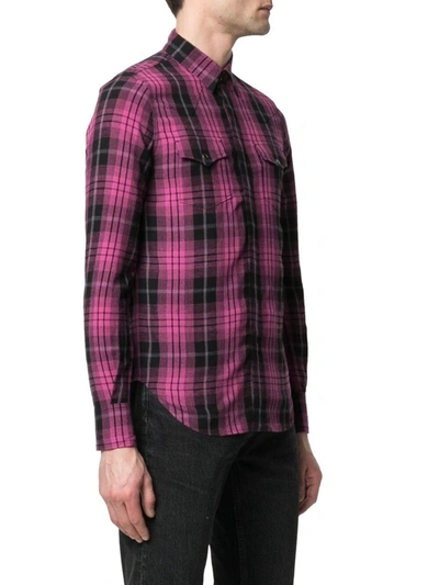 Shop Saint Laurent Men's Purple Viscose Shirt