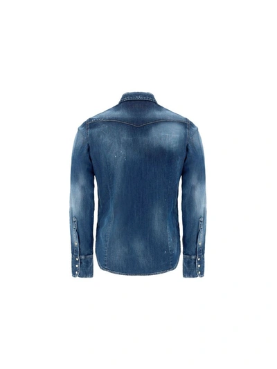 Shop Dsquared2 Men's Blue Other Materials Shirt