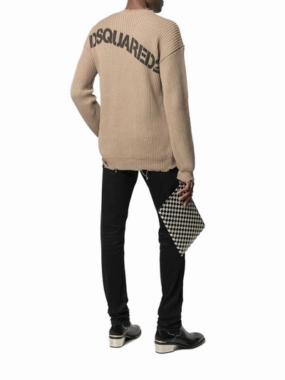 Shop Dsquared2 Men's Beige Cotton Sweater