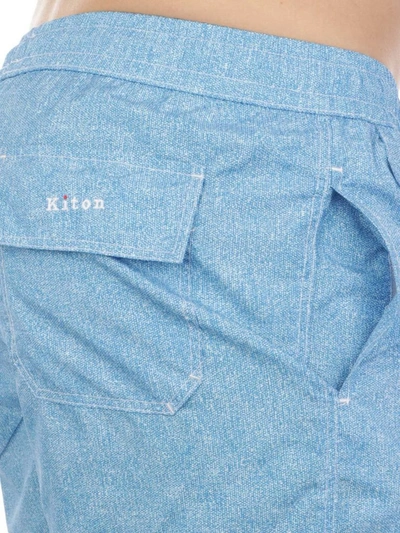 Shop Kiton Men's Light Blue Polyester Trunks