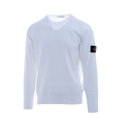 Shop Stone Island Men's White Cotton Sweater