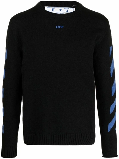 Shop Off-white Men's Black Cotton Sweater