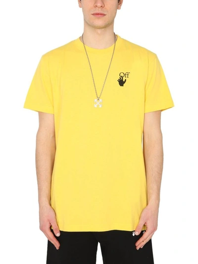 Shop Off-white Men's Yellow Cotton T-shirt