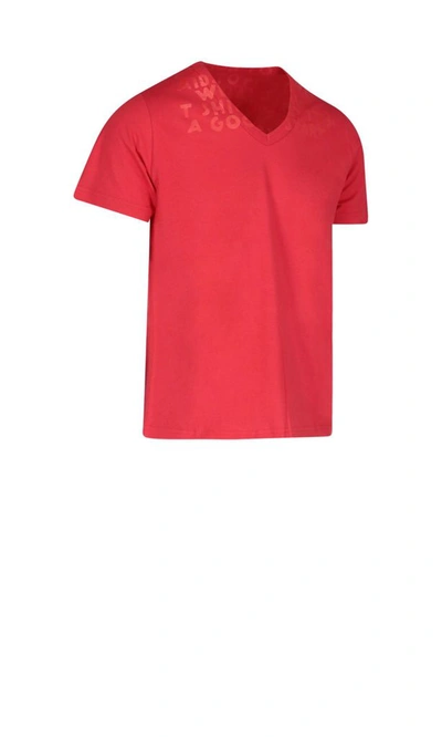 Shop Maison Margiela Men's Red Cotton T-shirt