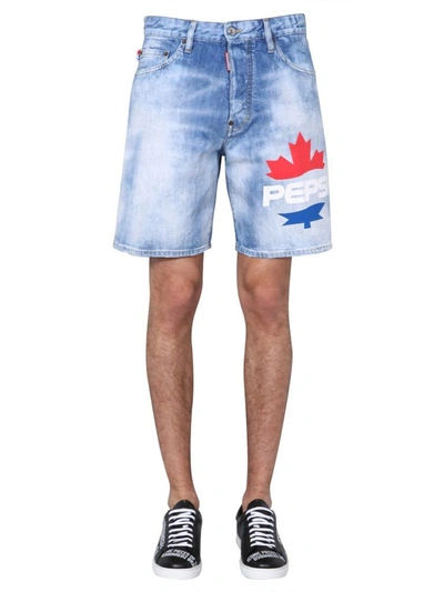 Shop Dsquared2 Men's Blue Cotton Shorts