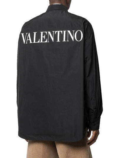 Shop Valentino Men's Black Cotton Shirt