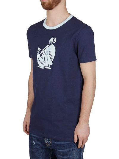 Shop Lanvin Men's Blue Cotton T-shirt