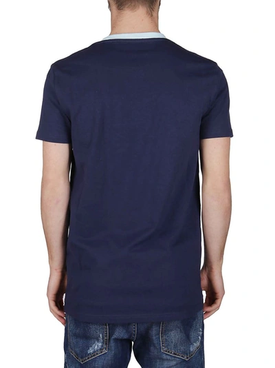Shop Lanvin Men's Blue Cotton T-shirt