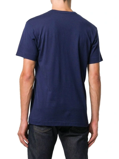 Shop Comme Des Garçons Play Men's Blue Cotton T-shirt