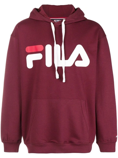Shop Fila Men's Burgundy Cotton Sweatshirt