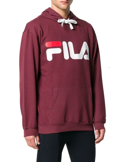 Shop Fila Men's Burgundy Cotton Sweatshirt