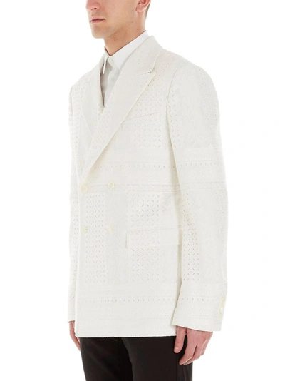 Shop Alexander Mcqueen Men's White Cotton Blazer