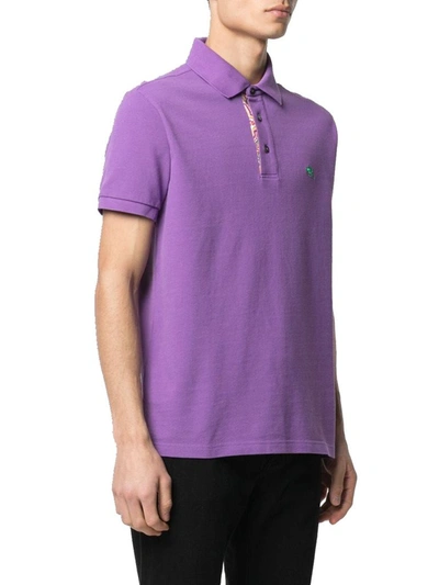 Shop Etro Men's Purple Cotton Polo Shirt