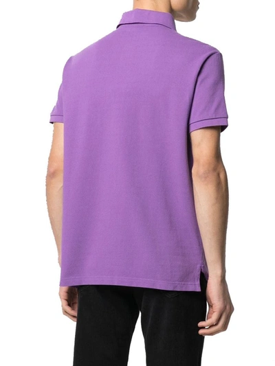 Shop Etro Men's Purple Cotton Polo Shirt