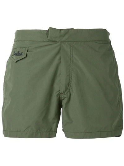 Shop Mc2 Saint Barth Men's Green Polyester Trunks