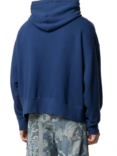 Shop Palm Angels Men's Blue Cotton Sweatshirt